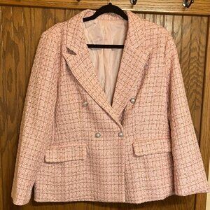 Pink & Gold Tweed Blazer Size 2XL